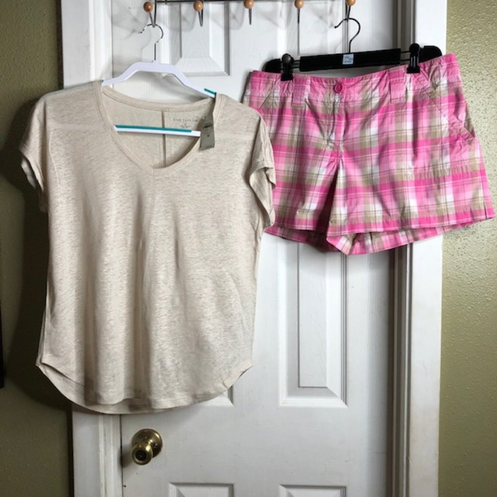 New York & Co Chino Shorts & Loft Top-2 pc bundle